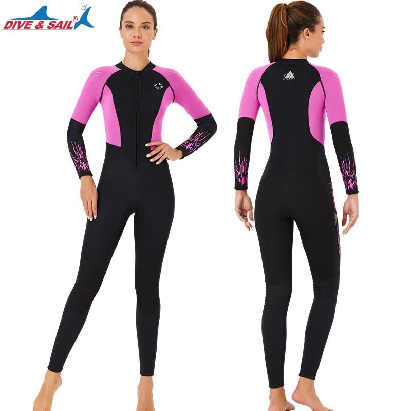 3MM Diving Suit Men's One-piece Long-sleeved Trousers Velvet Thermal Women's Surfing Jellyfish