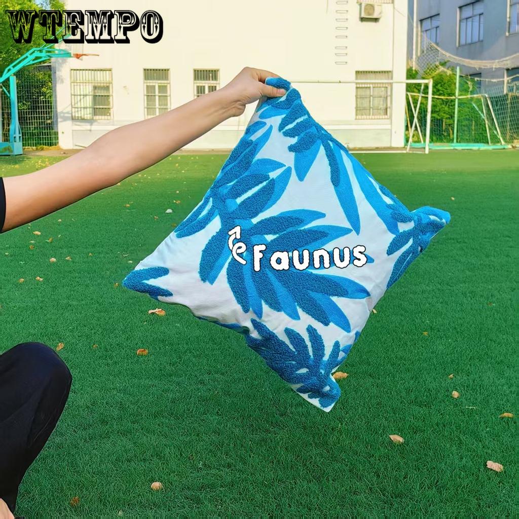 WTEMPO Green Leaf Sunflower Living Room Sofa Embroidery Cushion Throw Pillowcase