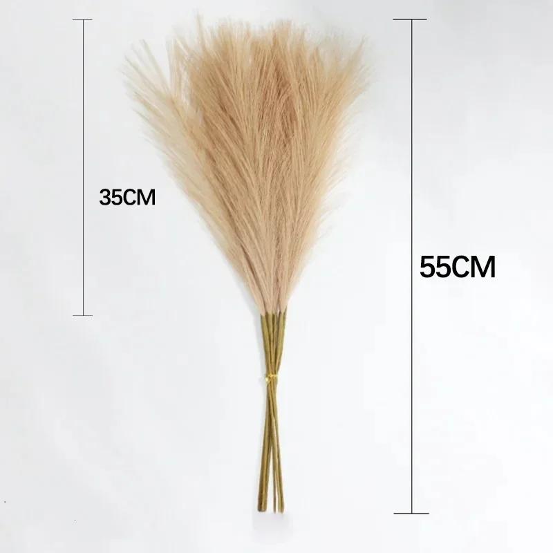 5PCS Artificial Pampas Grass Artificial Flower Home Party Table Flower Arrangement Decoration Wedding Decor Fluffy Reed Grass