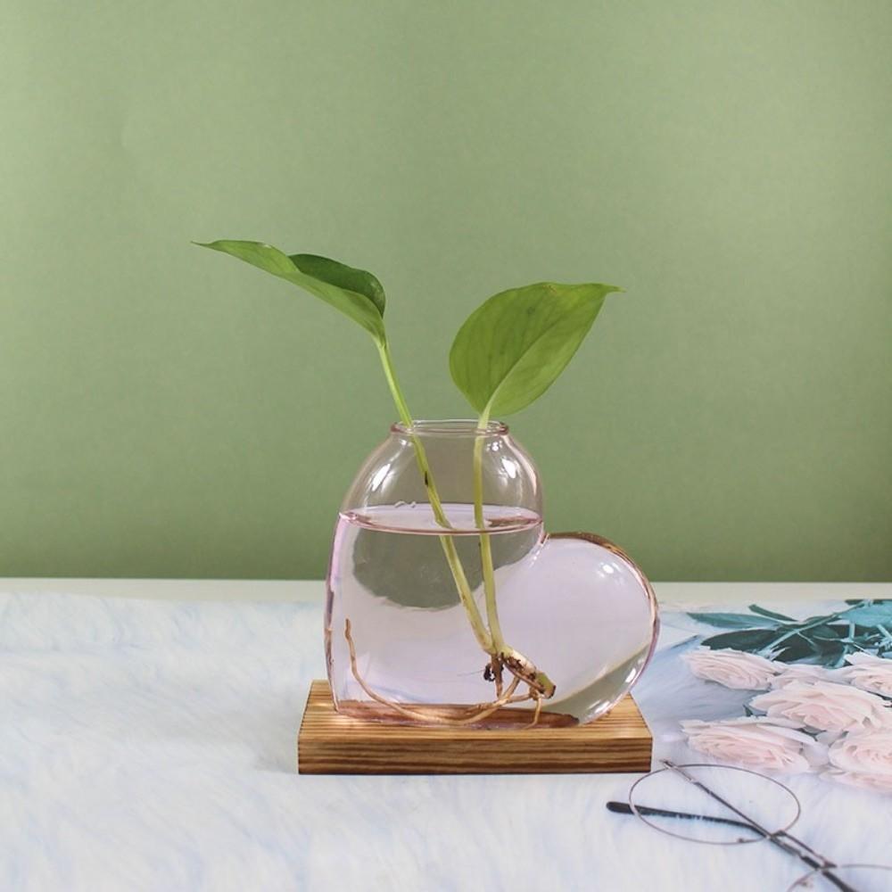 Transparente herzförmige Vase Dekorative Pflanzenvermehrungsstation Tischpflanzenvase Wohnzimmer
