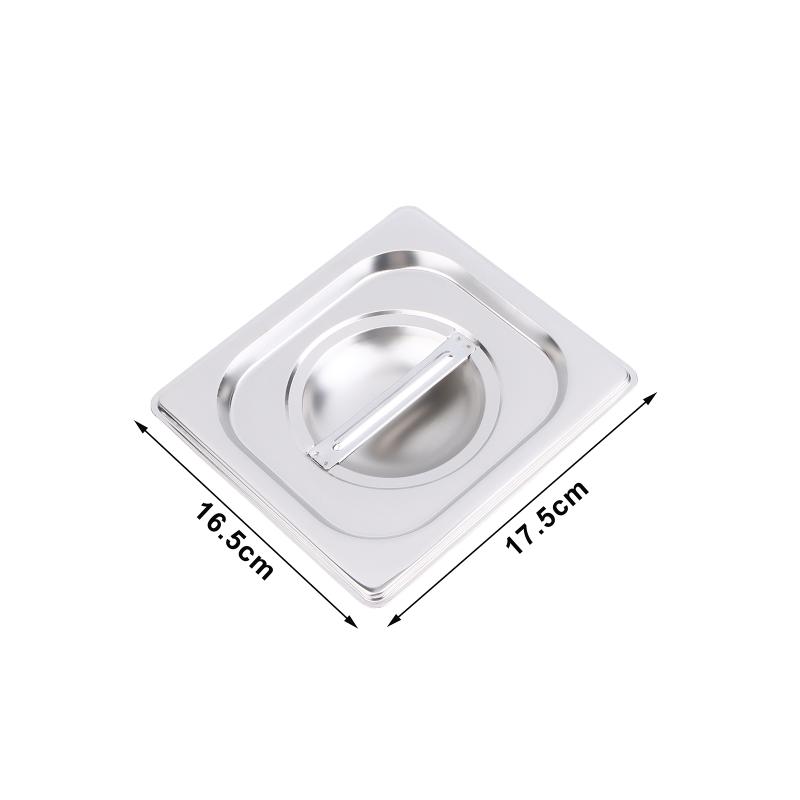 

Stainless Steel 1/9 1/6 1/4 1/3 1/2 1/1 Food Pan Lid Steam Table Pan Covers Notched Lids With Handle Lock Heat