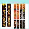 Placas Decorativas de Porta de Halloween Elegantes Decorações Vibrantes para Varanda para Interior Exterior
