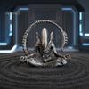 One-piece Molded Alien Decor 3D Printed Figurine, Zen Meditation Statue Desktop Ornament, Collectible Sculptures for Sci-fi Fans Fun Desk Ornament