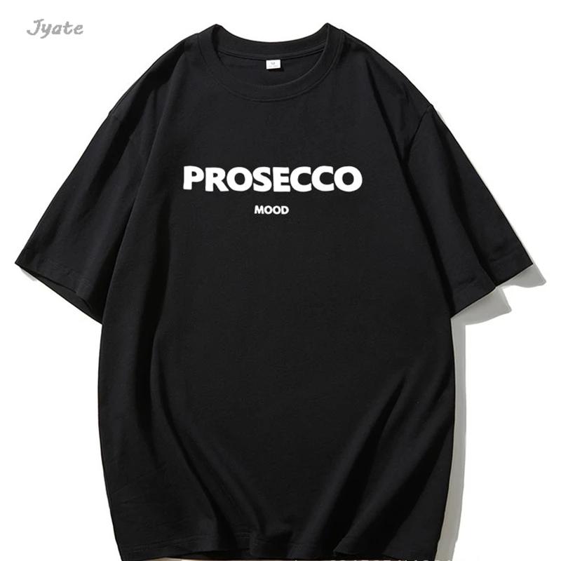 Prosecco Buchstabenaufdruck Mode Sommer T-Shirts Baumwolle Amerikanische Streetwear Damen Tops 2024 Neu Kurzarm Rundhals Locker Y2K Tees