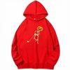 Funny Skeleton Head Pumpkin Playing Golf Humor Print Pullover Trendy Autumn Winter Long Sleeve with Pocket Women Harajuku Hoodie