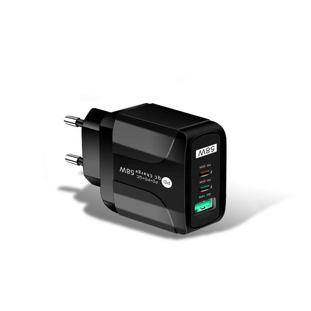 Chargeur Rapide Multi-Ports GaN 65W PD33W QC3.0, Norme Européenne 9V/12V