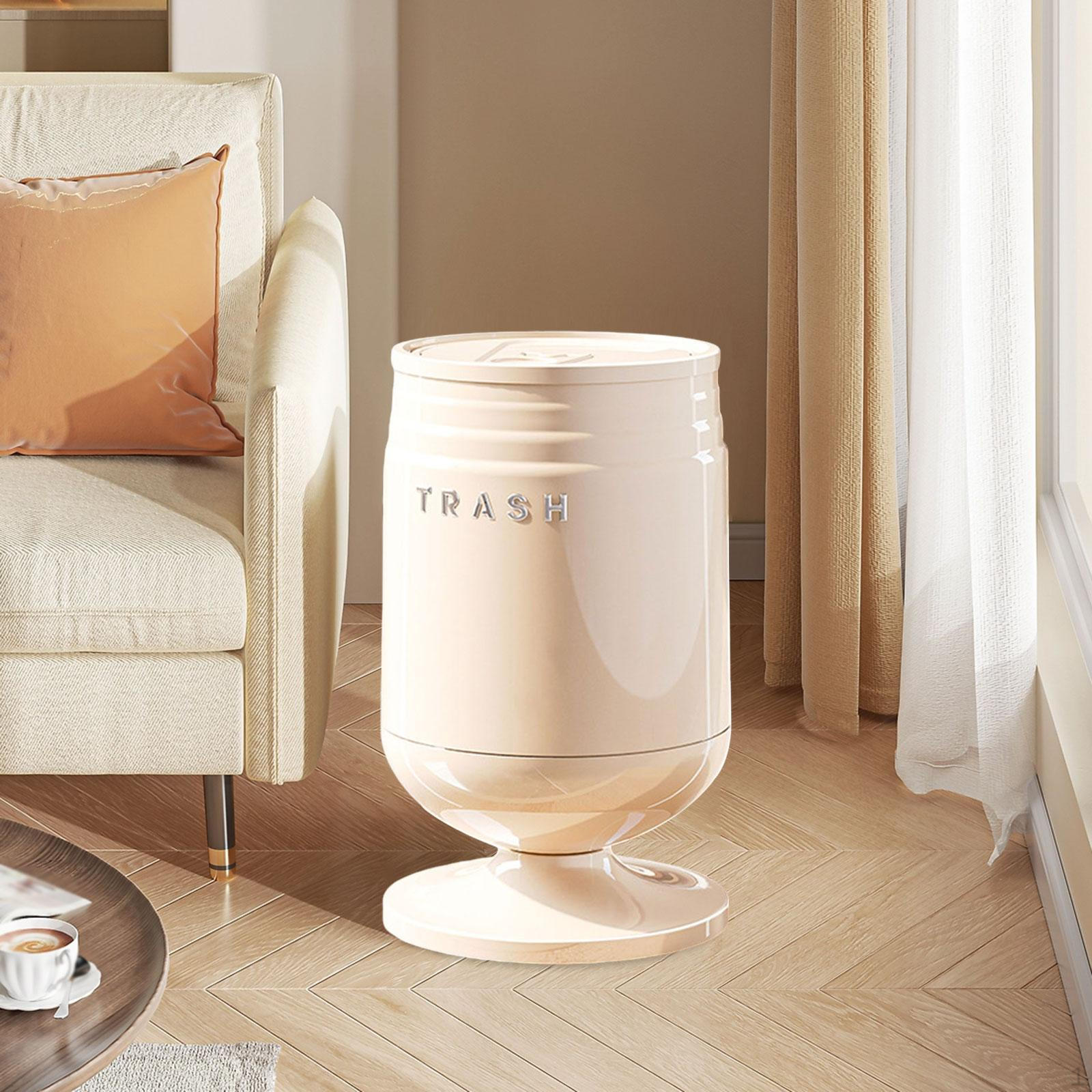 

Waste Bin with Hinged Lid. Decorative Container Made of , Odor-insulated Material And Stylish M белый