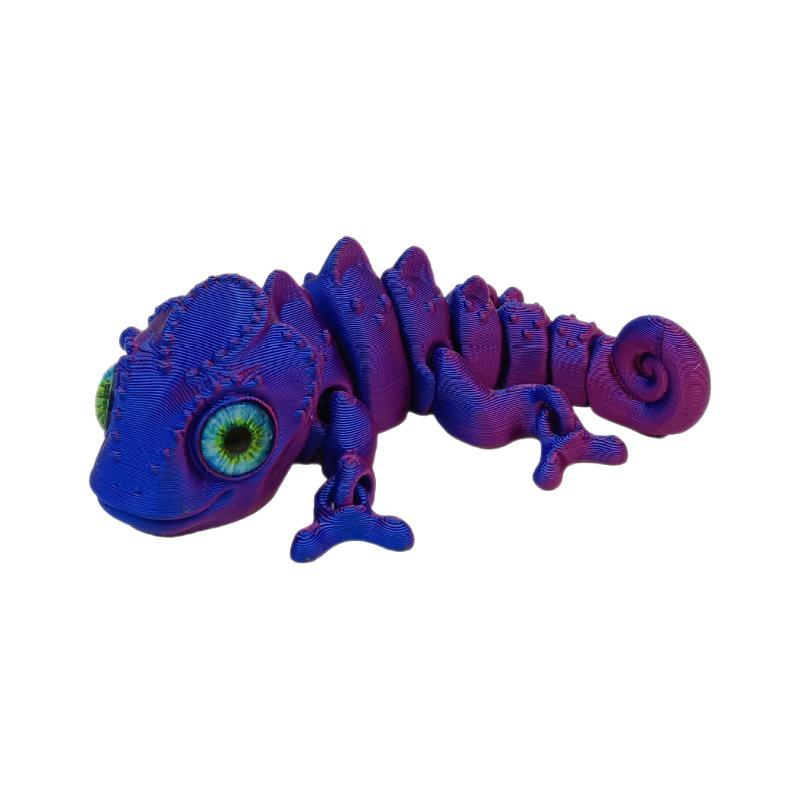 3D-utskrift Kameleonfigurer Multi-ledd Bevegelig Simulering Øyne Drage Ornament For Hjem Tilbehør Barn Gaveleker
