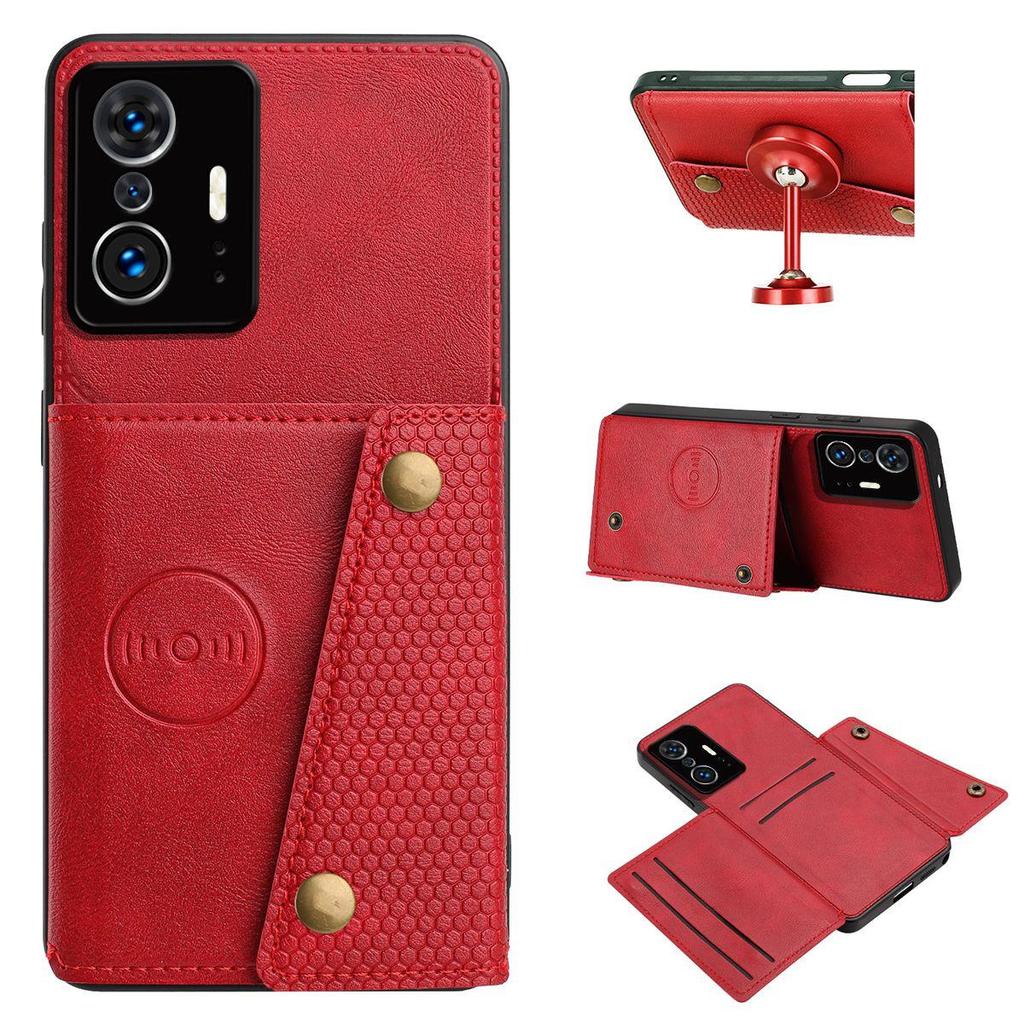 PU Leather Wallet Phone Case for Xiaomi 11T Pro,11T Multiple Card Slots Dual Metal Button Closure Shockproof Full‑Body Protective Cover