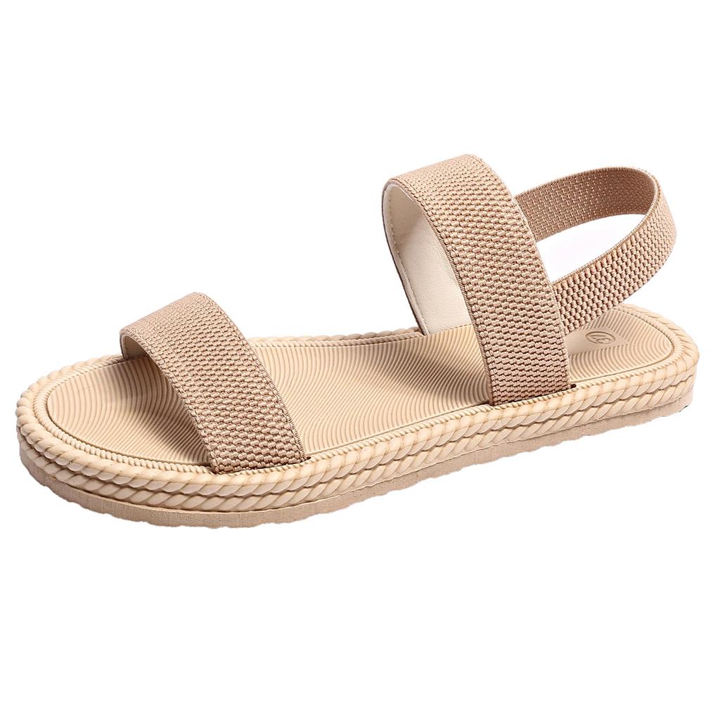Fashion Lightweight Women's Flat Sandals Summer Fashion Elastic Band Roman Sandals Woman Comfortable Non Slip Beach Sandalias Mujer 2025