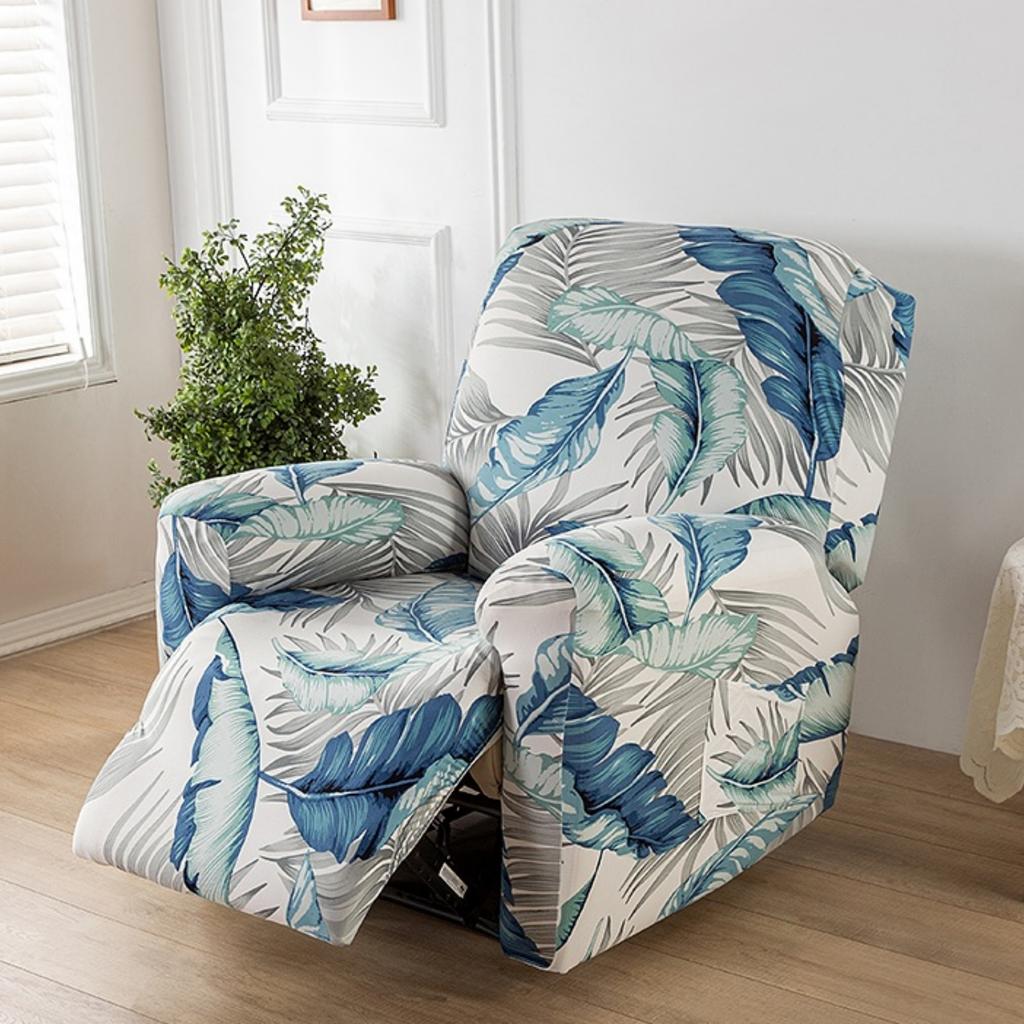 Stretch Recliner Chair Cover 4-Pieces Soft Recliner Chair Slipcover 1-Seater Sofa Couch Protector Home Decor Washable