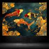 VIKAMA Lucky Koi Fish Tapestry Traditional Japanese Art Koi and Golden Clouds Wall Hanging Background Cloth for Home
