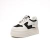 Thick-soled 2025 spring and autumn heightening white shoes super high women's shoes lace-up new round head fashion thin casual versatile