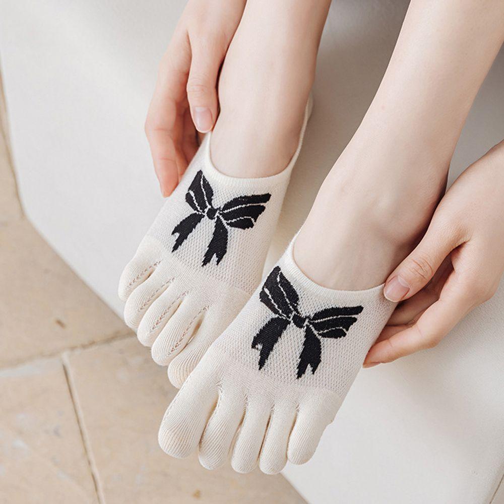 

Short Breathable Bow Cute Lovely Bear Women Socks Invisible Socks Sock Slippers Five Finger Socks C