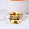 Handmade Brass Spinner Fidget Ring | Wide Band with Diagonal Etched Lines | Anxiety Relief Statement Meditation Jewelry