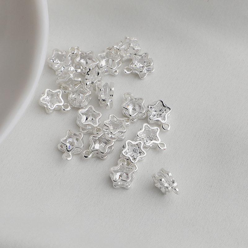 14K Gold-Filled Zircon Flower Pendant Charm for DIY Jewelry