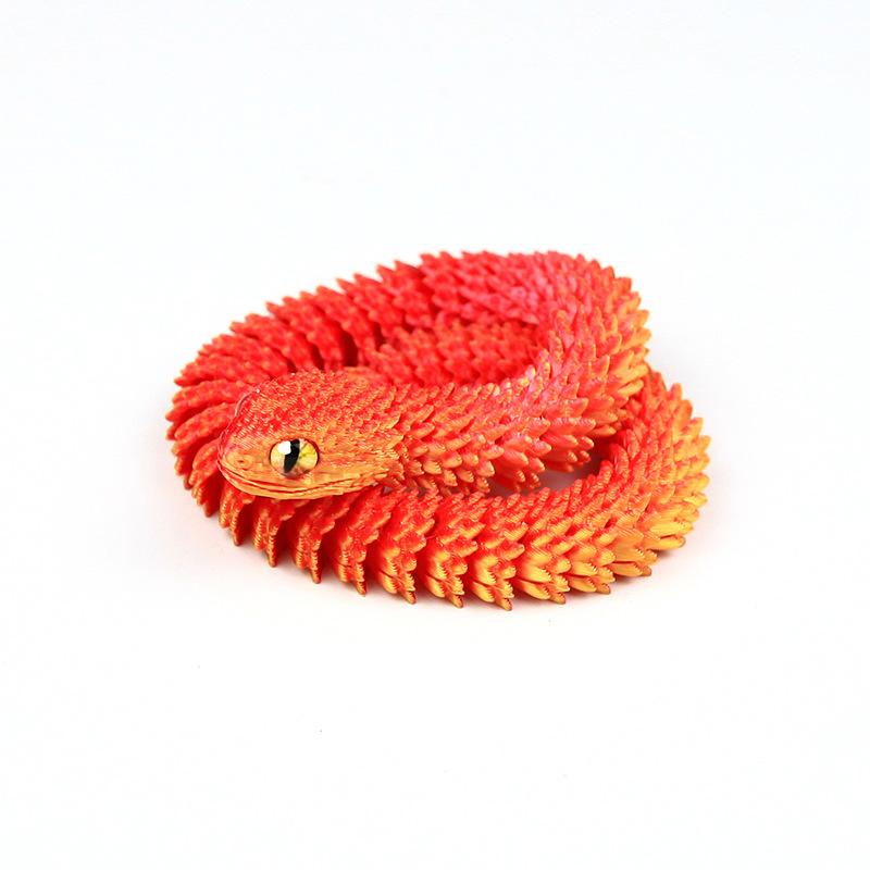 Snake Sculpture Articulated Snake Decor Articulated Snake Figurine with Movable Joints 3d Printed Model for Home for Bookshelf