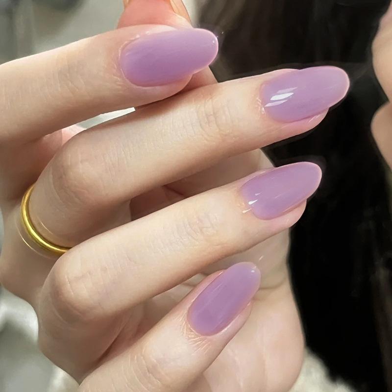 24Pz Unghie Finte Colore Rosa Nudo Punte Unghie Finte Semplici Corte Mandorla Copertura Totale Set Unghie Finte Indossabili Testa Rotonda Unghie a Pressione Moda