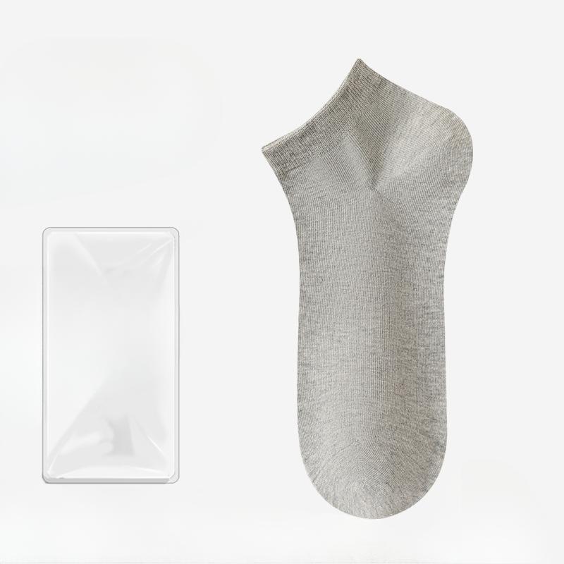 Men Summer Thin Style Trend All Match Pure Color Boneless Anti Pilling Short Cotton Socks