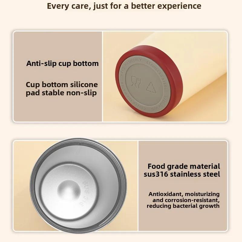 316 stainless steel 500ML electric mixing cup, rechargeable,360 ° sealed and leak proof,insulated and cold,for milk,coffee,juice