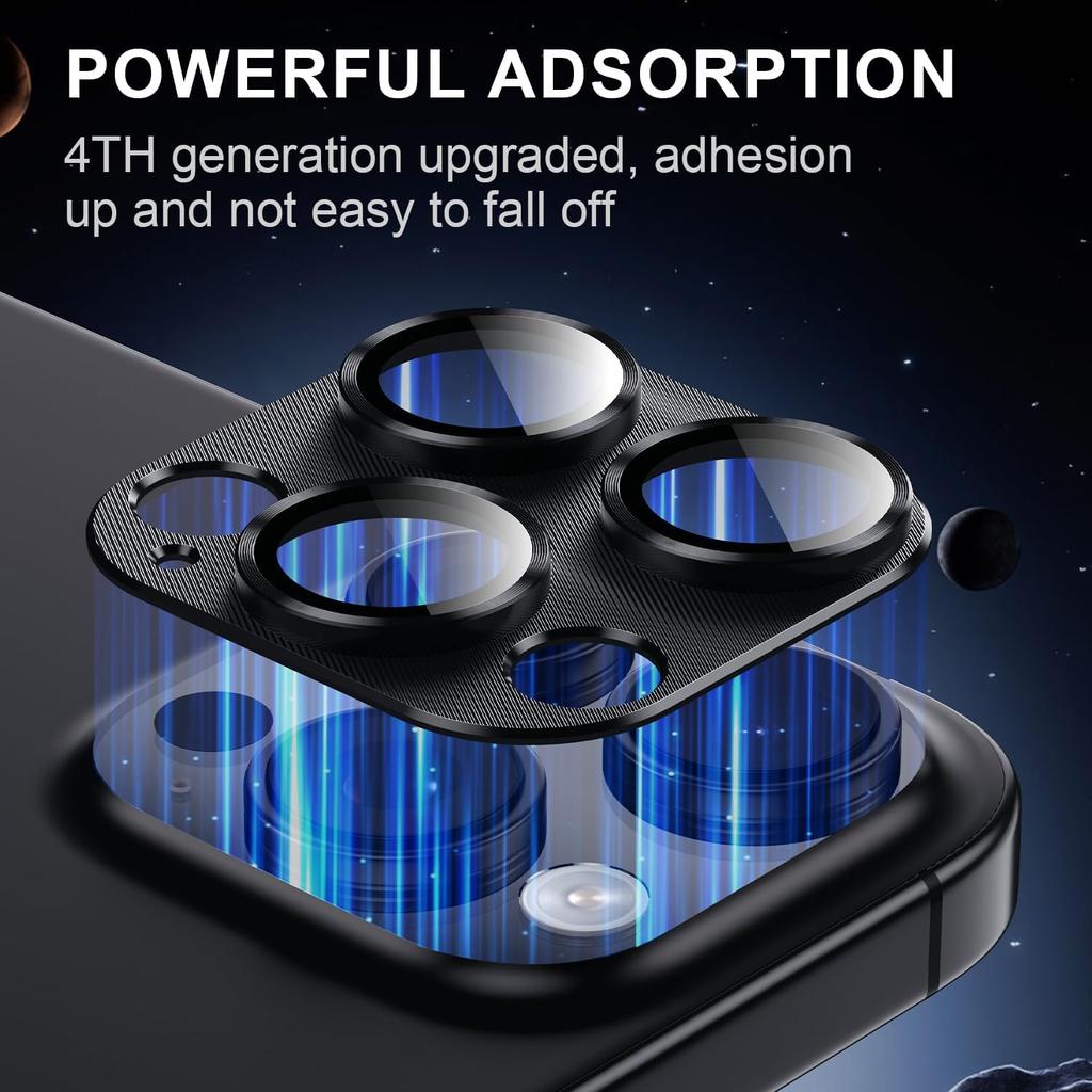 Korecase Camera Lens Protector for iPhone 16 Pro Max/iPhone 16 Pro Metal Tempered Glass Camera Cover Film, Rear Lens Case Friendly for iPhone 16Pro/