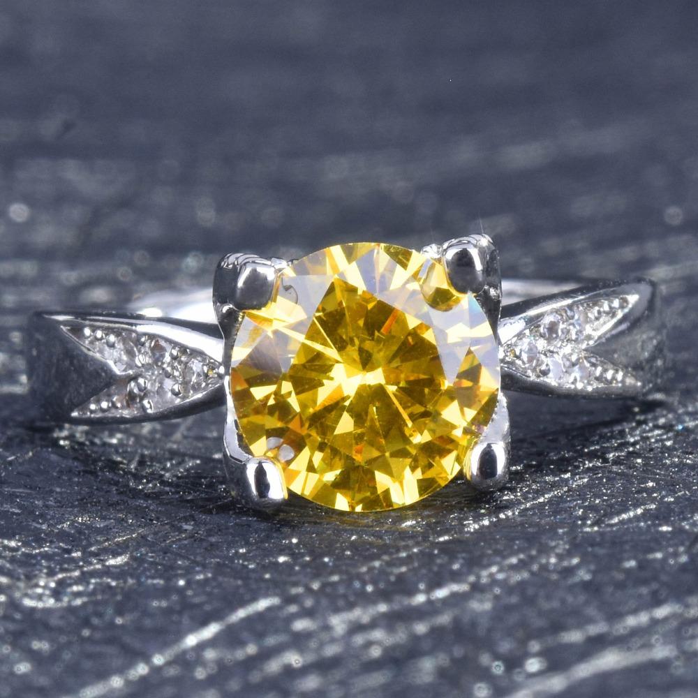 2CT Colorful Moissanite High Carbon Diamond Imitation Gemstone Ring for Women Fashion Jewelry