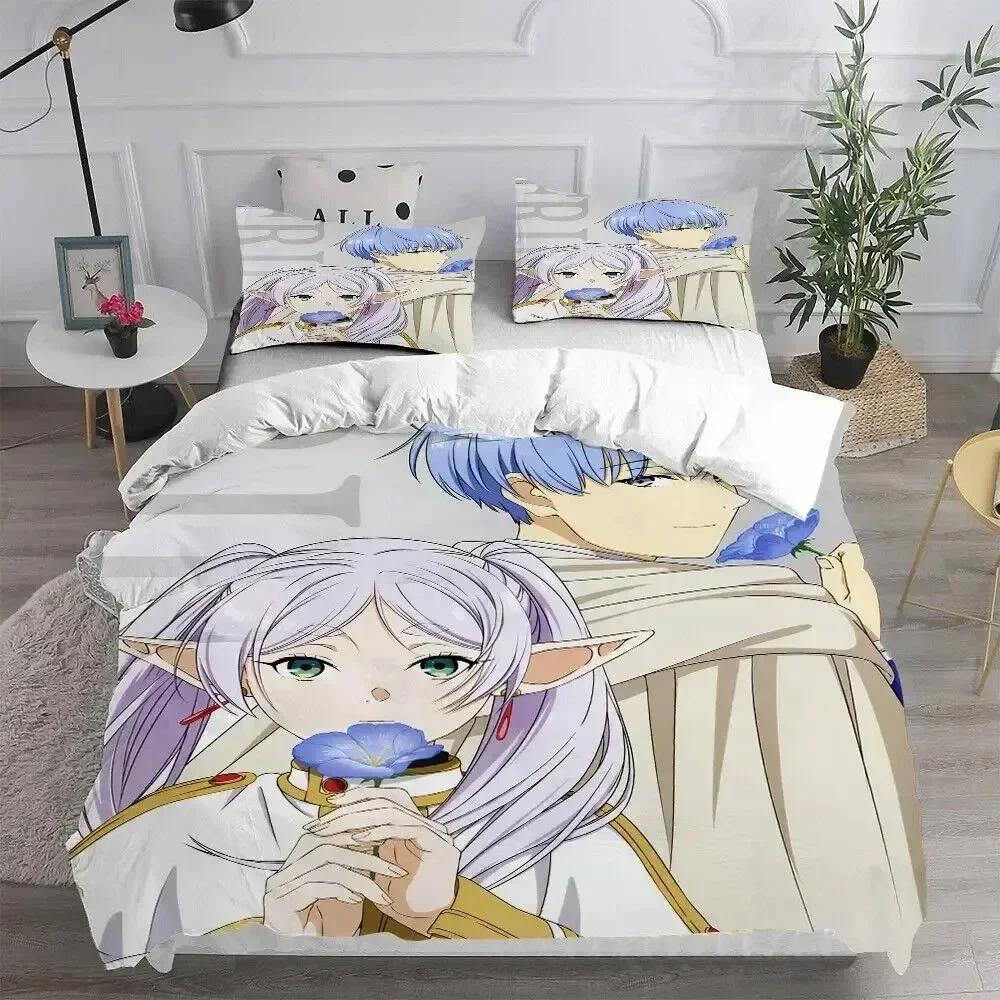 3D Print Anime Frieren Wiki Printed Bed Set Duvet Cover Pillowcase Bedding Set Bed Linen Sheet Quilt Cover Full Queen King Size