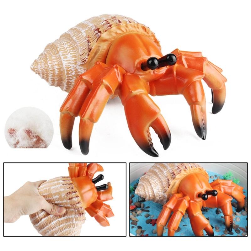 Colorful Sea Creature Sculpture Artificial Lobster Figurine Seafood Figures Toy for Desk Display Sea Creature Sculpture