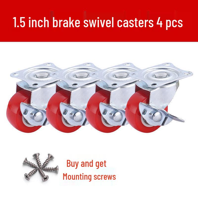 1-3 Inch Silent Swivel Caster Wheels with Brakes for Furniture and Trolleys