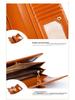 Women's Tri-Fold Genuine Leather Wallet: Large Capacity, Multiple Card Slots, Korean Style Coin Purse with Clasp.