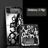 Number Pattern Hard PC Phone Case For Samsung Galaxy Z Flip 7 6 5 4 Black Cover For Galaxy Z Flip 3 Foldable Fundas Shell Capas