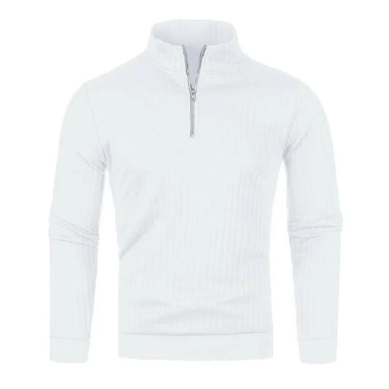 Męskie swetry z półwysokim kołnierzem zapinane na zamek, dzianinowe, męskie, vintage, jesienne, luźne, codzienne, z długim rękawem, jednokolorowe, do wszystkiego