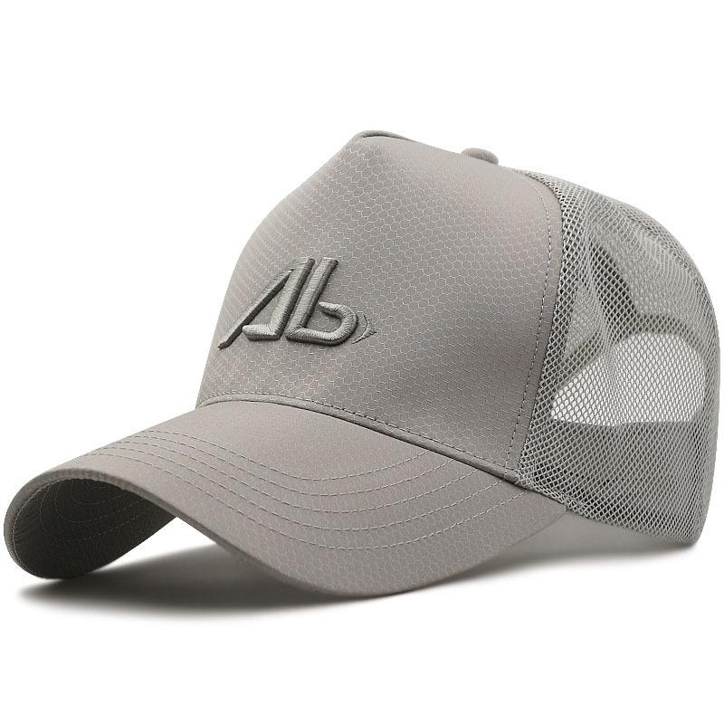 

Летняя новая бейсболка сетка быстросохнущая ткань не выцветает большой обхват головы высокая тулья углубляет и показывает маленькое лицо XL (above 60cm) светло-серый