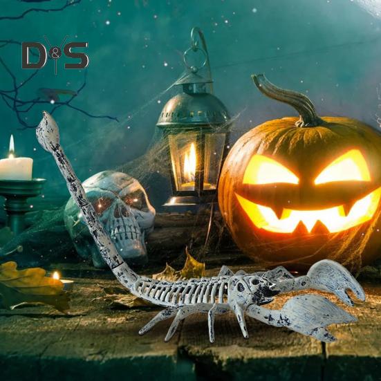 1/4 ks Halloween zvířecí kostlivec dekorace realistická krysa, vrána, pavouk, štír, kostra figurka plastová kostní socha model pro domácí kancelář kavárnu