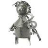 Les Trésors De Lily [N5490] - Bottle Holder 'Metal Sculpture' Violinist - 27. 5x9 Cm