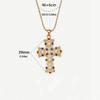 Stainless Steel Cross Pendant Necklace Exquisite Vintage Jewelry Necklace Pearl Necklace  Gift