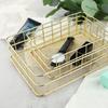Iron Storage Basket Nordic Jewelry Cosmetics Storage Box Golden Rose Gold Desktop Snack Basket Basket Family Storage Supplies