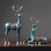 2 Deer Figurines Reindeer Sculptures Gifts Art Ornament Couple Elk Statues for Tabletop Home Decor