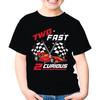 Modern Supply Tee Two Fast 2 Curious Birthday Decorations 2nd Bday 2 Years Old Baby Toddler Shirt Gift Boys Girls Youth T-Shirt (Black;5T)