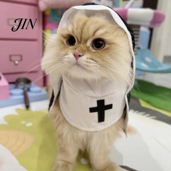 Pet Halloween Costume Cat Nun Costume, Cute Outfit, Cosplay Clothes, Comfortable Fun Party Outfit for Small Medium Dogs Cats Easy