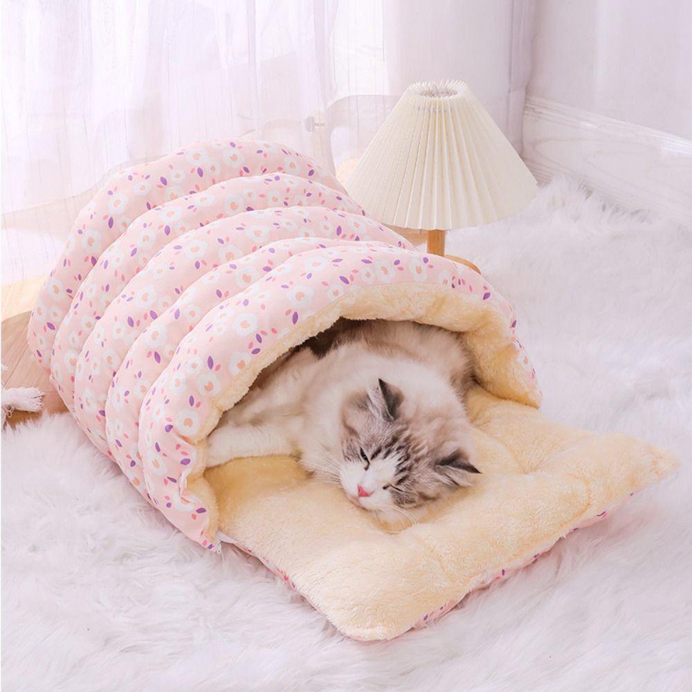 Thicken Semi Enclosed Warm Cat Nest PP Cotton Pet Beds Kennel Cat Sleeping Bed  For Dogs Cats Puppy