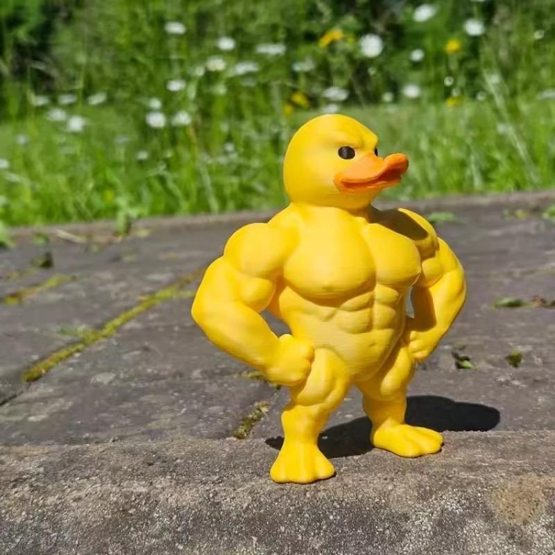 Duck Statue 3D Printed Muscle - Novel Home Living Room Desktop Decoration, Ideal Christmas Halloween Gift for Muscular Men
