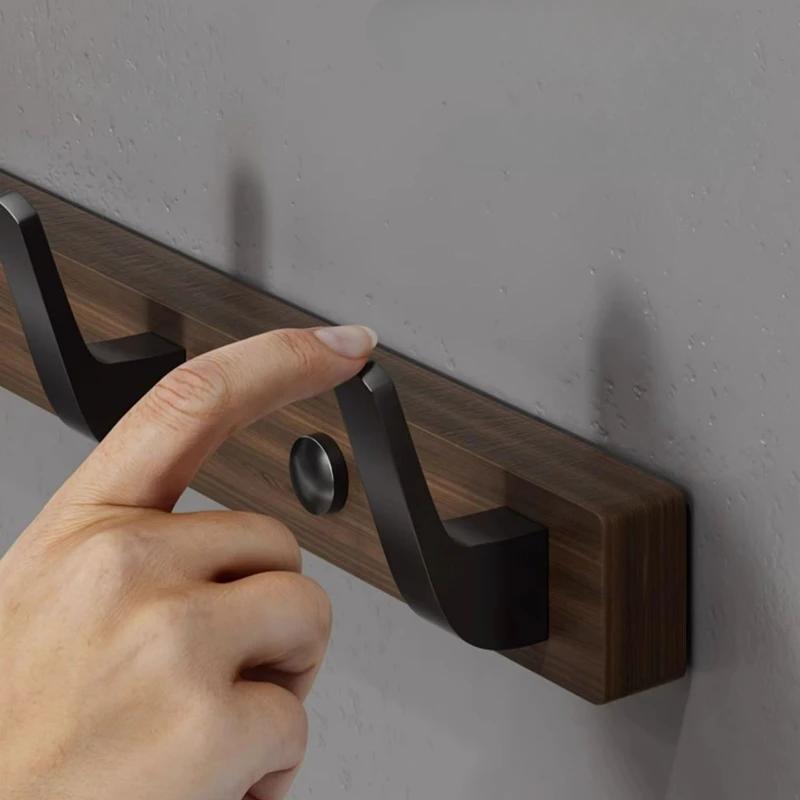 Walnut wood clothes hanging hook without punching wall hanging cap holder door hanging hook key hook key holder wall
