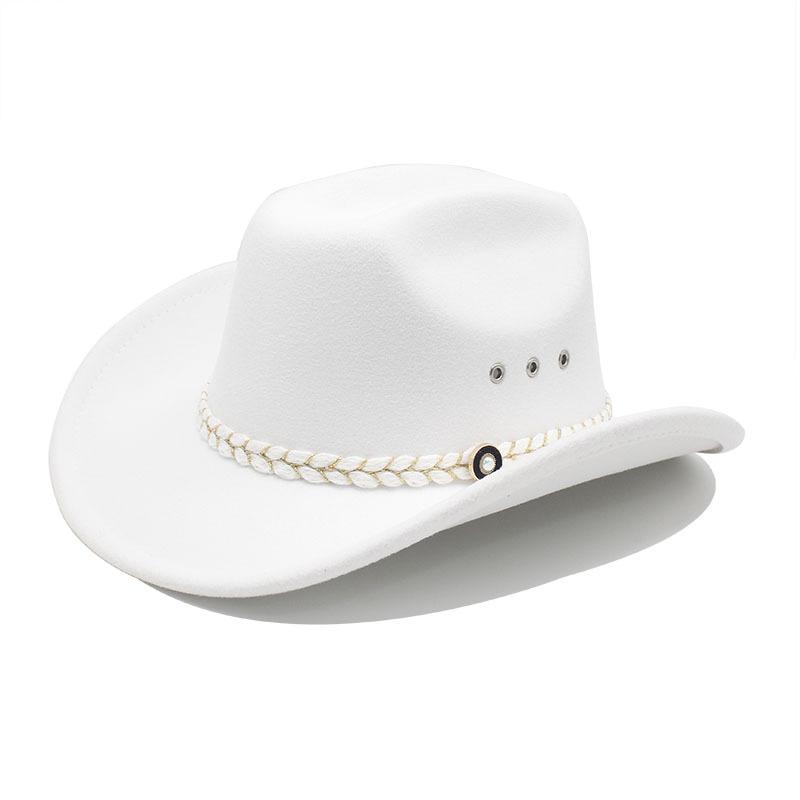 JYL TS DIY Ethnic Cowboy Hat Outdoor Sun Protection Hat Felt