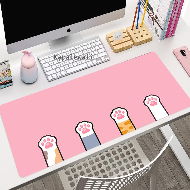 Anime Cute Pink Pad Mouse HD Print Computer Gamer Locking Edge Mousepad XXL Kawaii Keyboard PC Mice Cat Pew Mats Pad For Csgo