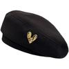 Korean Style Autumn And Winter Woolen Beret Caps For Women Retro All-Match Fashion Love Painter Hats Elegant Solid Beret Hat