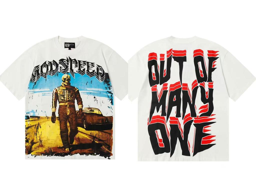 Vintage Skull Rock Band Short-Sleeve Casual Loose T-Shirt for Couples