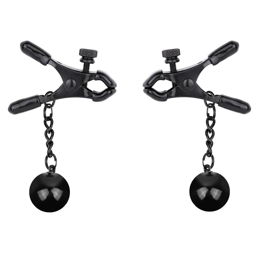 Sex Toy Nipple Clip Metal Gravity Ball Clamp Couples Flirting Alternative BDSM Adult Products 100% Waterproof Black/White