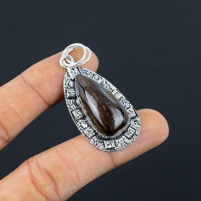 Sisters Day Deal Natural Iron Tiger Eye 925 Sterling Silver Engagement Pendant