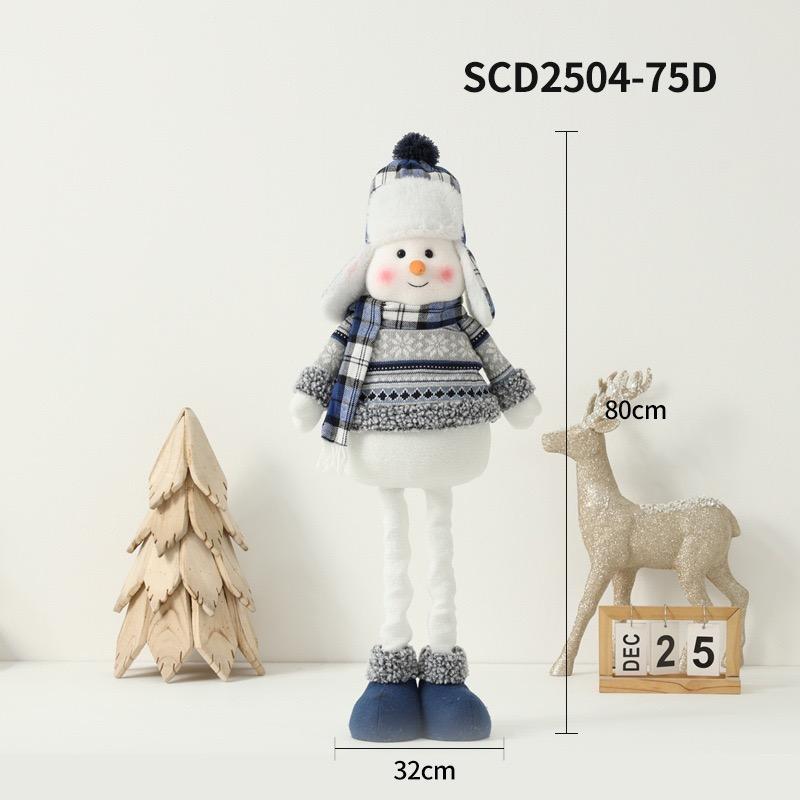 HOMZY Christmas Snowman Doll Plush Toy Stuffed Snowman Figurine Xmas Ornaments for Home Decorations Tabletop Centerpieces